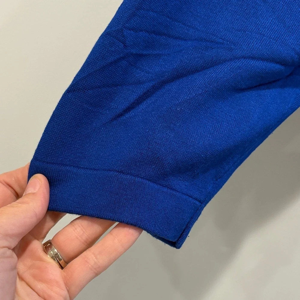 Cable & Gauge Royal Blue Sweater with Grommet Neckline - Picture 4 of 6